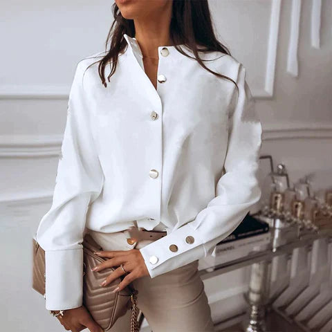 Elena - Elegante Button-Up Bluse mit langen Ärmeln